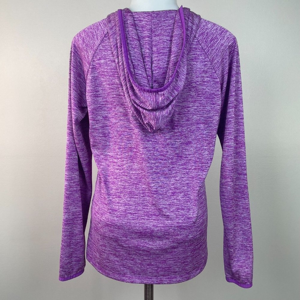 Under Armour Top Small Purple Hooded Loose Fit Long Sleeve Gym T-Shirt Women's - Picture 5 of 11